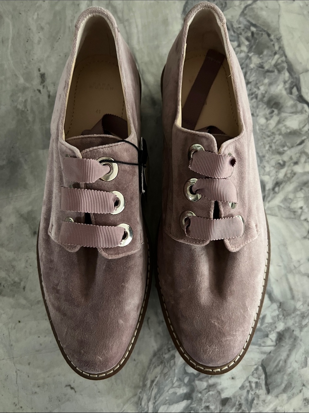 Zara Velvet Oxford Platform Loafer